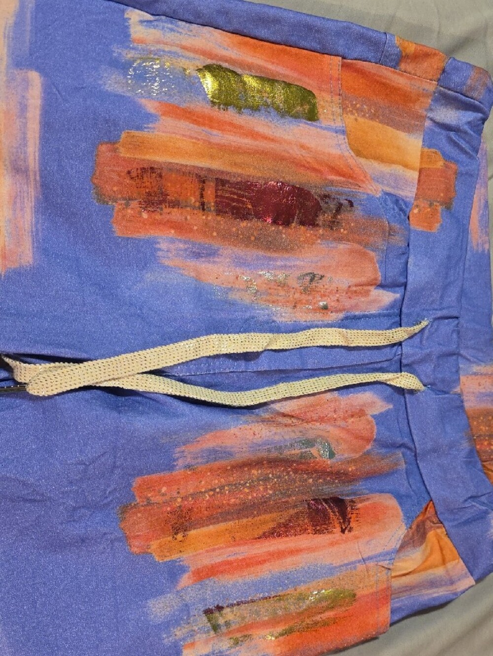 Bella Amore Italy Wanderlust Painted Pants / Sz Sml-Med / Front & Back Pockets - Picture 9 of 12